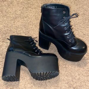 Black platform boots